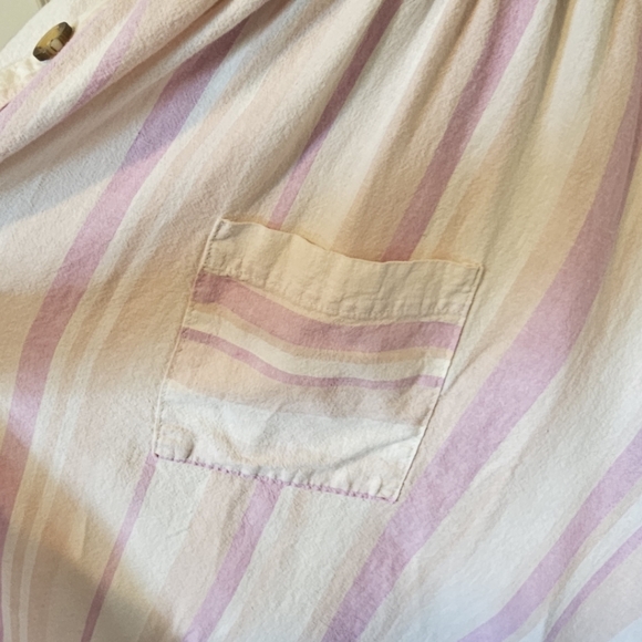 Torrid Striped Midi Linen Button-Front Dress - Picture 9 of 10